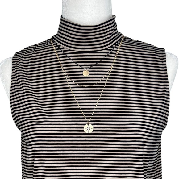Chico’s Touch of Cool Sleeveless Mockneck Top, Striped, 8 Medium 570312337 - Picture 14 of 14